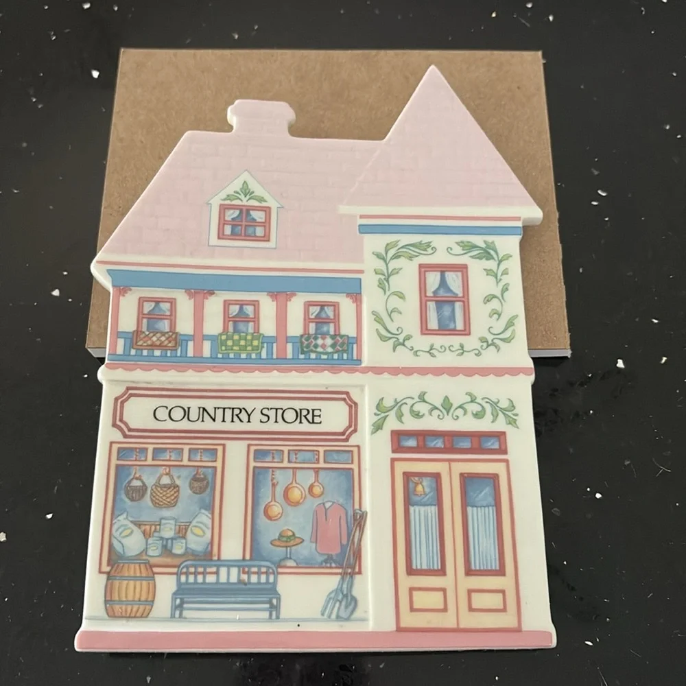 SET/4 Lenox Spice Village Vintage c1992 Porcelain Trivets Cottagecore Victorian - Picture 10 of 11